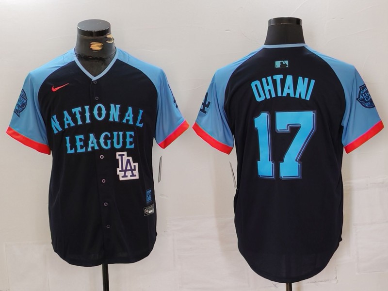 Men Los Angeles Dodgers #17 Ohtani Blue All star 2024 Nike MLB Jersey style 6->los angeles dodgers->MLB Jersey